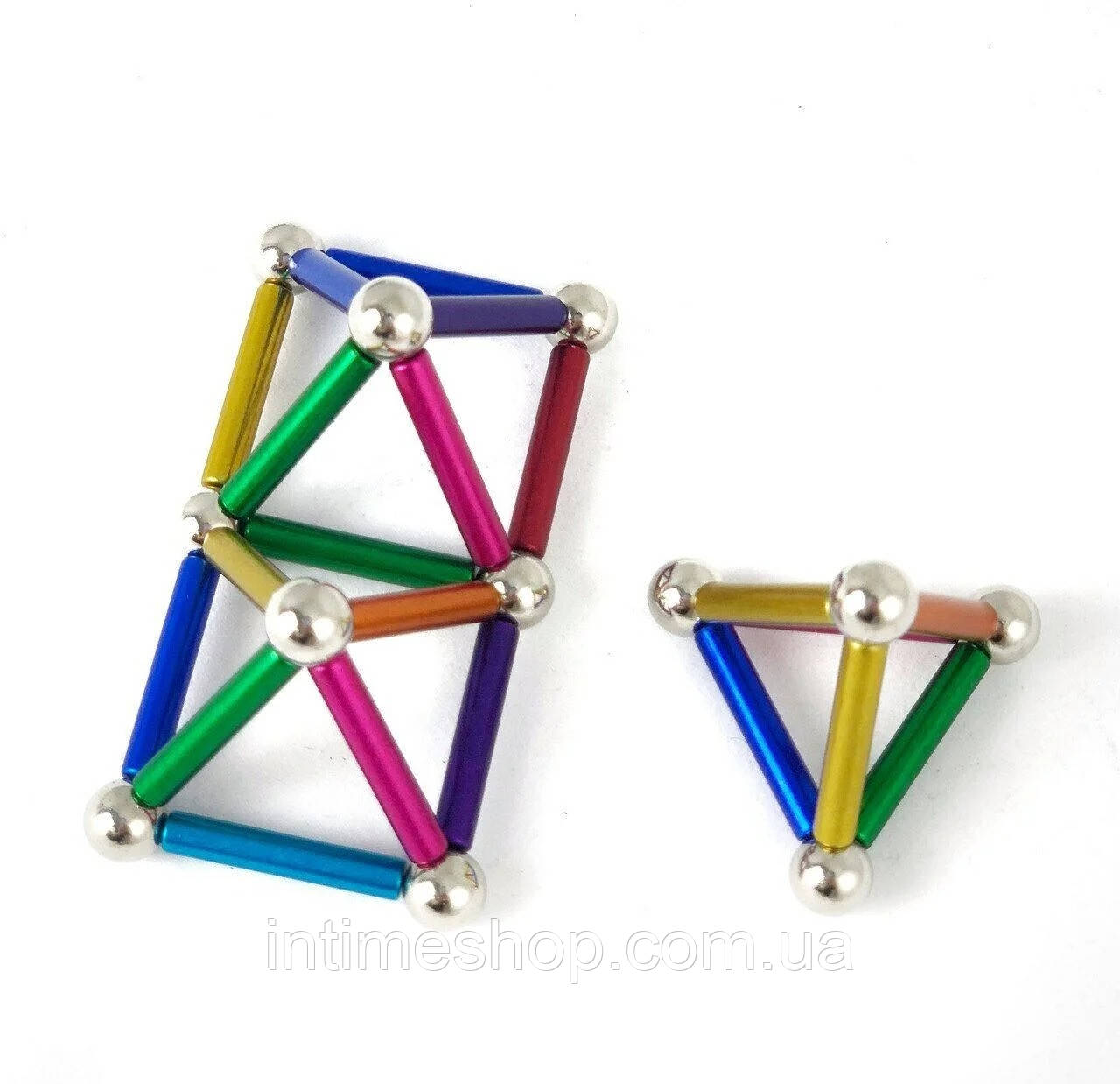 Неокуб магнитные шарики Neo MIX COLOR (36 цветных палочек и 24 шарика-металлик) магнитный конструктор (TI) - фото 5 - id-p1297168618