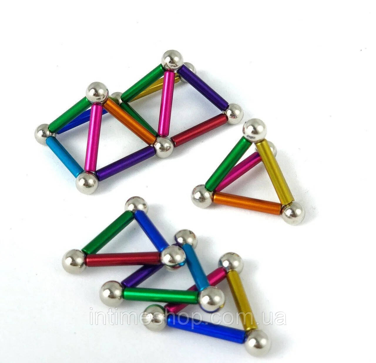 Неокуб магнитные шарики Neo MIX COLOR (36 цветных палочек и 24 шарика-металлик) магнитный конструктор (TI) - фото 7 - id-p1297168618