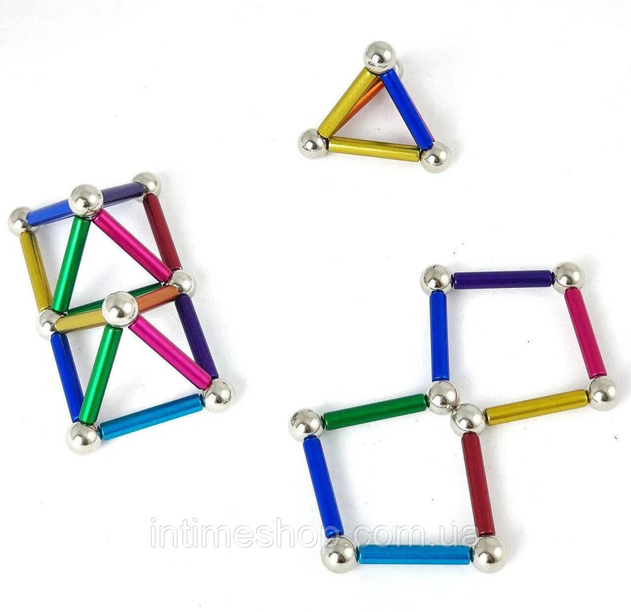 Неокуб магнитные шарики Neo MIX COLOR (36 цветных палочек и 24 шарика-металлик) магнитный конструктор (TI) - фото 8 - id-p1297168618