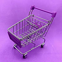 Мини тележка на колёсиках металлическая фиолетовая