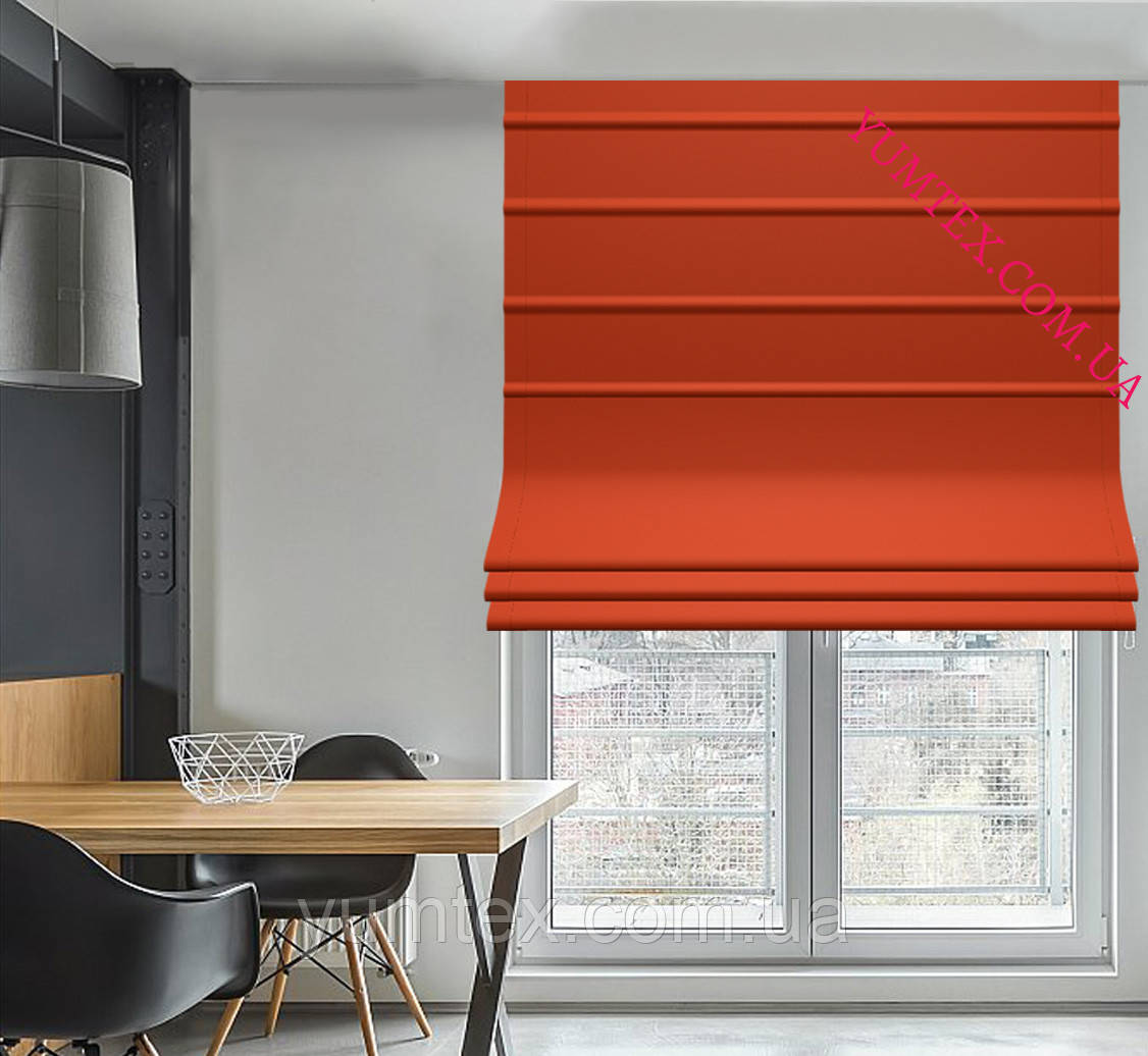 Римська штора однотонна тканина бавовна Іспанія кольору червоної цегли 400000v22 з доставкою