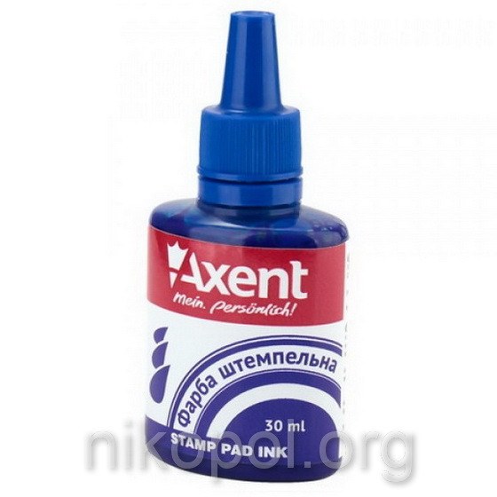 Штемпельна фарба Axent 7301-02-A 30мл, синя (для печатки, штампу)
