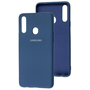Чохол Silicone case full для Samsung Galaxy А20S А207 Blue