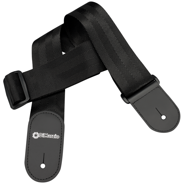 Гітарний ремінь DIMARZIO NYLON WITH LEATHER ENDS (BLACK), фото 1