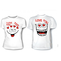 Парные футболки с принтом "Love you. I love you too" Push IT