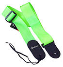 Гітарний ремінь DIMARZIO NYLON WITH LEATHER ENDS (NEON GREEN), фото 3