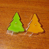 Воскова чайна свічка Ялинка в пластиковому прозорому контейнері; натуральний бджолиний віск, фото 2