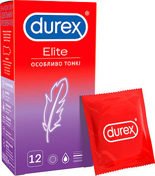 Презервативи Durex Elite особливо тонкі  #12 ,12 шт сімейна велика упаковка .Сертифікати