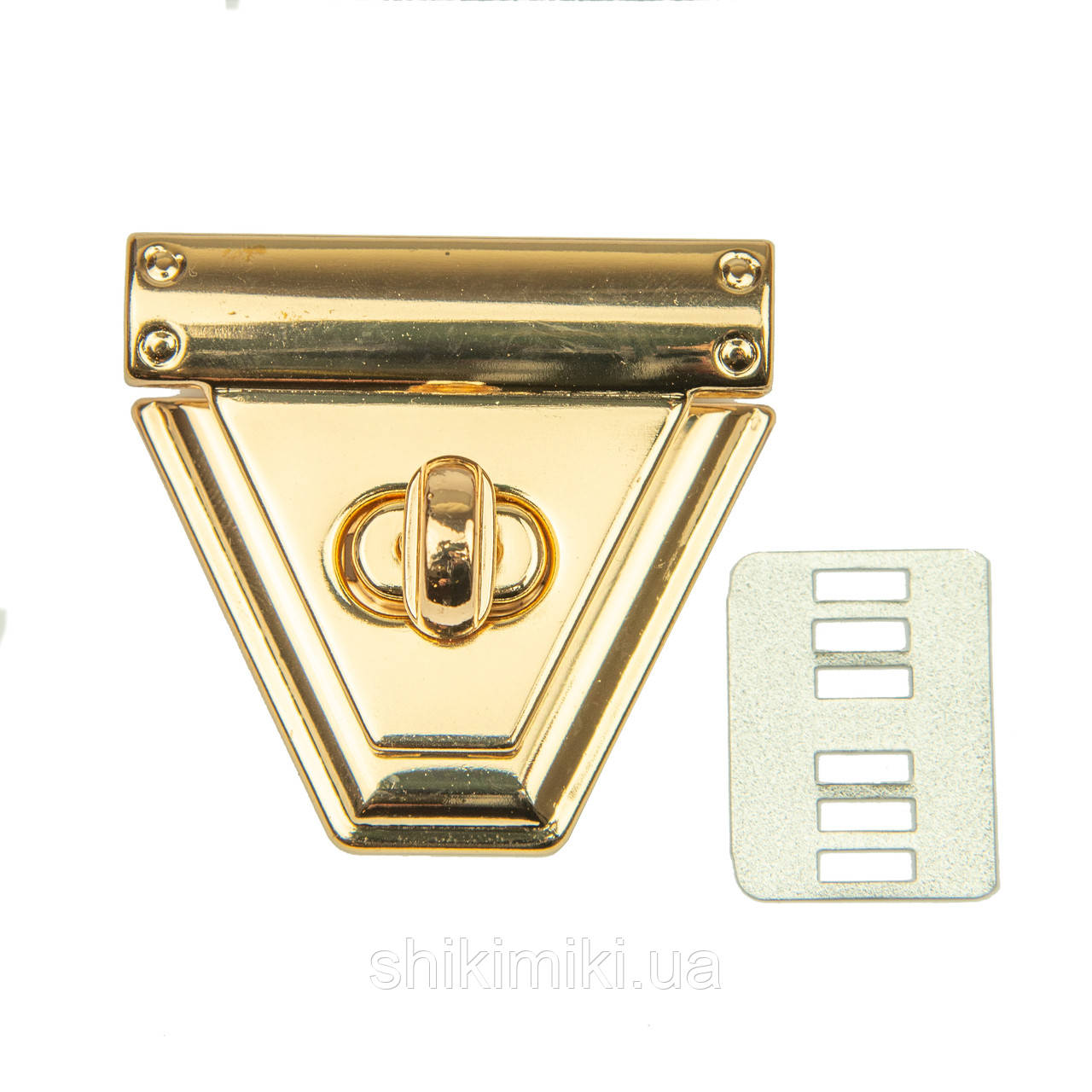 Замок для сумки ZM35-3 (50*46 мм), колір золото, фото 1