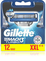 Gillette mach 3 turbo 12 шт жилет картридж мак 3 турбо 12 шт.