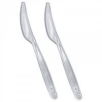 Одноразовые ножи прозрачные, 16 см, 100 шт.