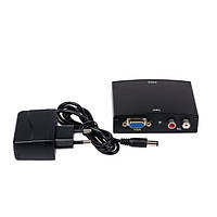 Конвертер ATCOM переходник с VGA +2RCA to HDMI CONVERTER HDV01 Черный (15271)