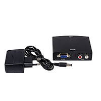 Конвертер ATCOM переходник с HDMI to VGA+2RCA CONVERTER V1009 Черный (15272)