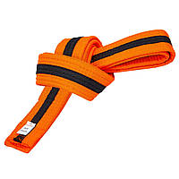 Пояс для кимоно двухцветный оранжево-черный SP-Planeta BO-7262, 260 см