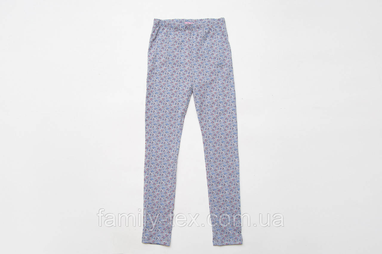 Лосины для дівчинки SmileTime Gray Flower, серые цветы, фото 1