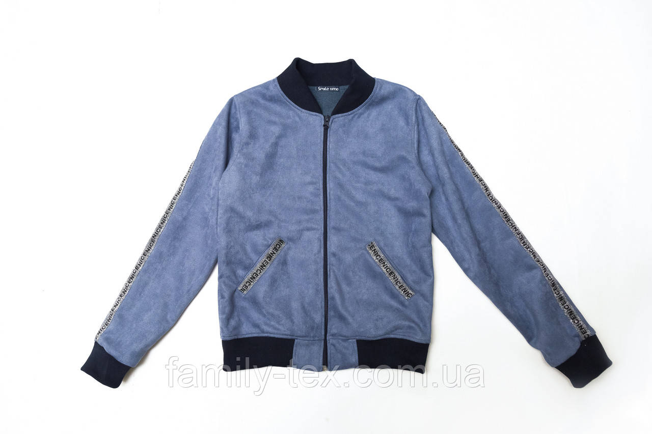 Куртка для дівчинки, на підкладці, замшева, 192,12,164real SmileTime New Look, сіро-блакитний