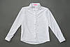 Блузка для дівчинки біла з довгим рукавом з мереживом для школярок SmileTime Soft, фото 2