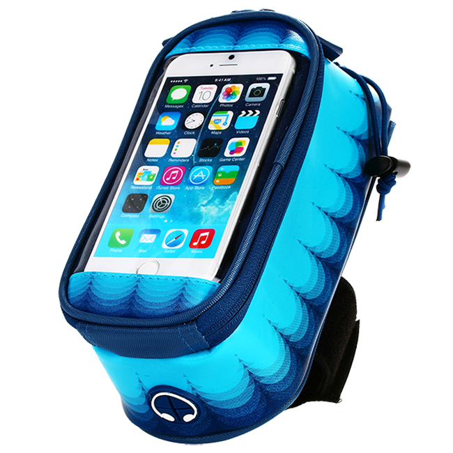 Велосипедна сумка на раму для смартфона Roswheel Toss блакитна