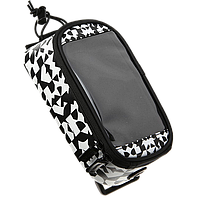 Велосипедная сумка на раму для смартфона Roswheel Waal чёрно-белая