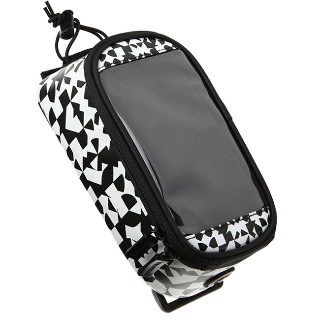 Велосипедна сумка на раму для смартфона Roswheel Waal чорно-біла