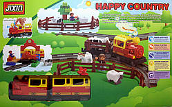 Конструктор JIXIN 6188A Залізниця 110 деталей світло звук в коробці