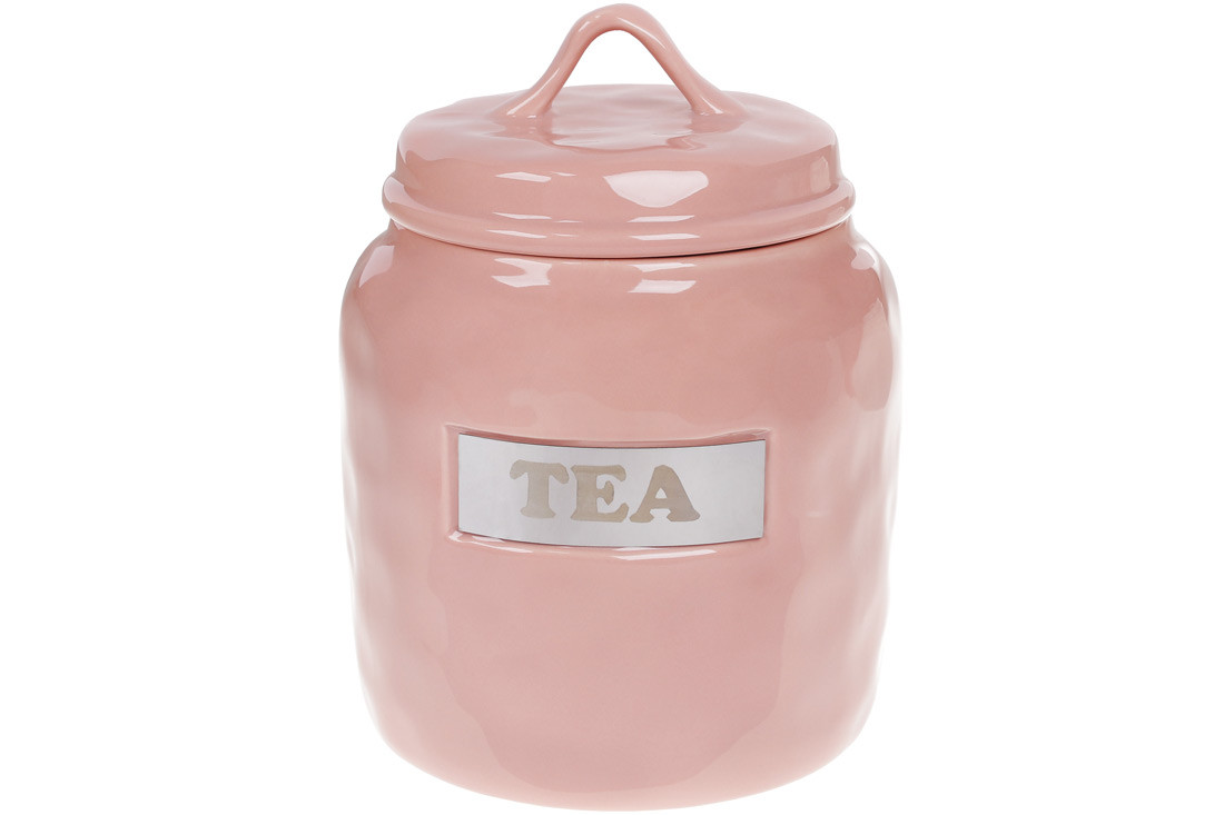 Банка керамічна Tea, 1,5л, колір - рожевий ТОВАР ВІД ВИРОБНИКА Розпродаж!