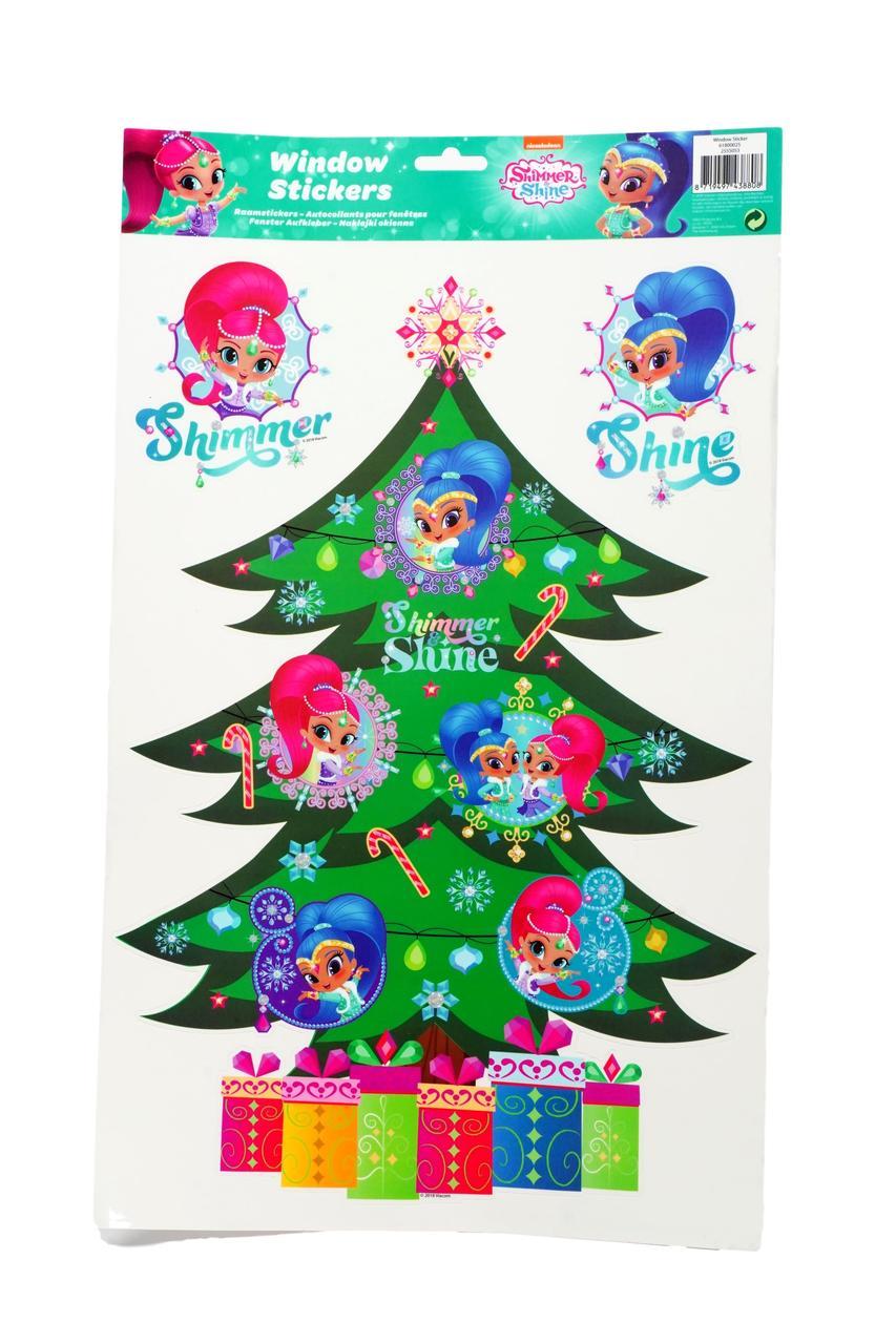 Новорічні наклейки для вікон Shimmer & Shine Nickelodeon