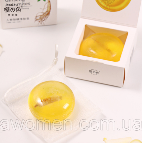 Натуральное мыло для умывания лица Ying-Z-Se Ginseng anti-mites с ...