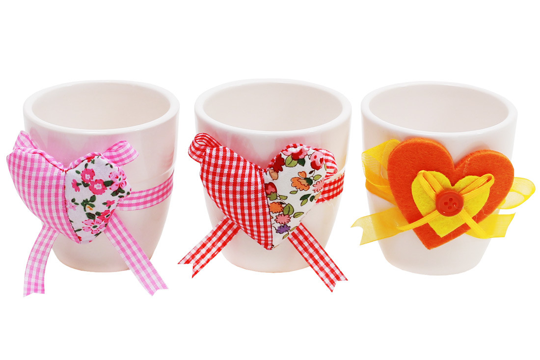 Міні кашпо з декором 8см, 3 дизайни - 6 шт УПАКОВКА ТОВАР ВІД ВИРОБНИКА