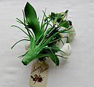 Брошка з квітами ручної роботи з фоамірана "Білі Проліски", фото 2