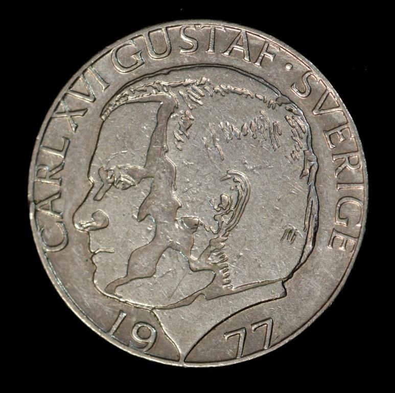 Монета Швеції 1 крона 1977-2000 рр. Король Карл XVI Густав