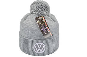 Шапка з помпоном Flexfit Volkswagen 53-57 см Светло-серая (F-0918-131), фото 1
