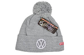 Шапка з помпоном Flexfit Volkswagen 53-57 см Светло-серая (F-0918-131), фото 4