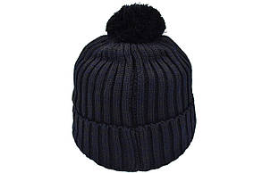 Шапка з помпоном Flexfit Napapijri 55-59 см Тёмно-синий меланж (F-0918-163), фото 3