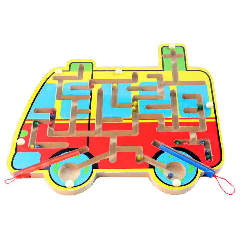 Дитяча дерев'яна іграшка "Лабіринт-машинка", фото 1