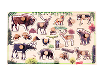 Рамка-вкладиш Мешканці лісів Т630 Komarovtoys 50х30 см, фото 3