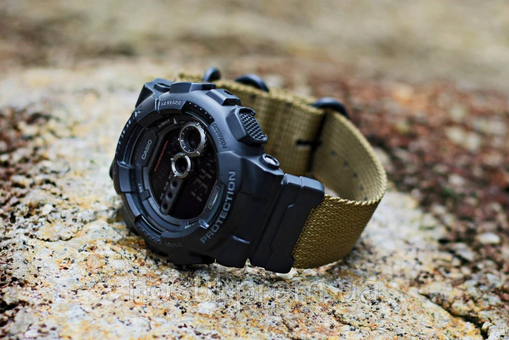 NATO Zulu ремешок для часов Casio G-Shock #5 (коричневый цвет белая строчка) нейлон + держатели Nylon Canvas S - фото 6 - id-p1297535190