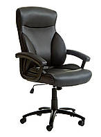Крісло офісне чорне із штучноі шкіри с кутом нахилу (крісло керівника)