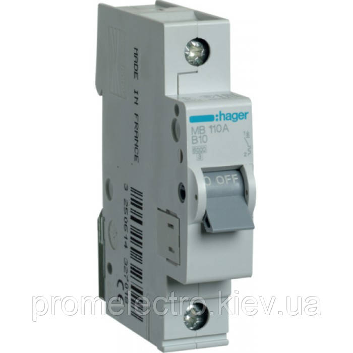 Автоматичний вимикач Hager In40 А, 1п, С, 6 kA, 1м (MCN140)