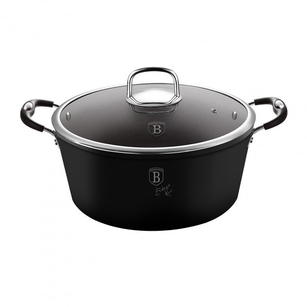 Каструля Berlinger Haus BH 6123 24 см (4,1 л) з кришкою Black Professional Line