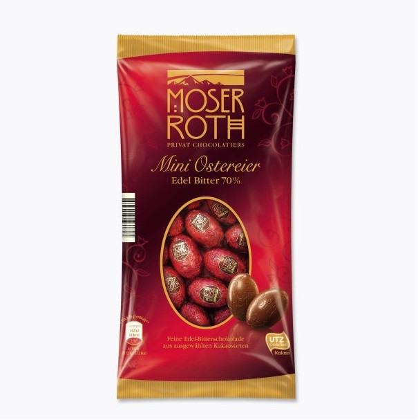 Цукерки шоколадні Moser Roth Mini Ostereier Edel Bitter 70 % 150 г Німеччина