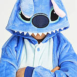 Піжама Кігурумі Стіч синій для дітей від 120 см і дорослих, жіноча та чоловіча з якісного велсофту, фото 5