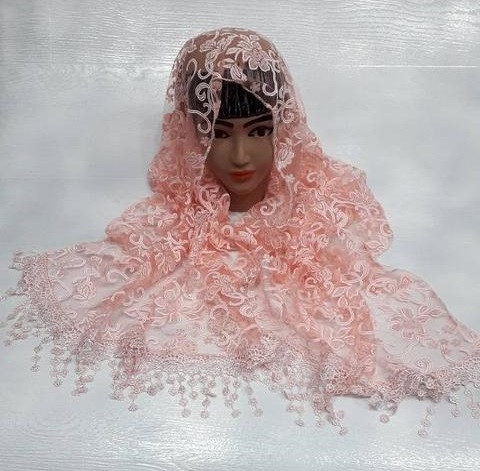 Шарф ажурний церковний, весільний гіпюр Діамант.