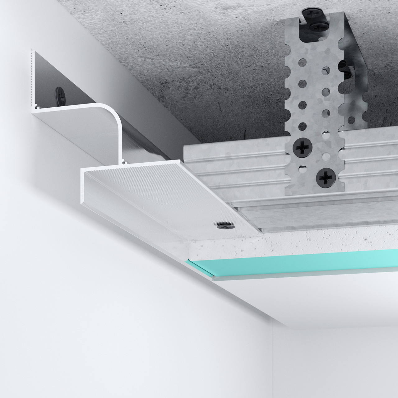 Профіль тіньового шва FSPRO 20 мм під LED-стрічку алюмінієвий 3 м Без покриття (F2.2040L16)