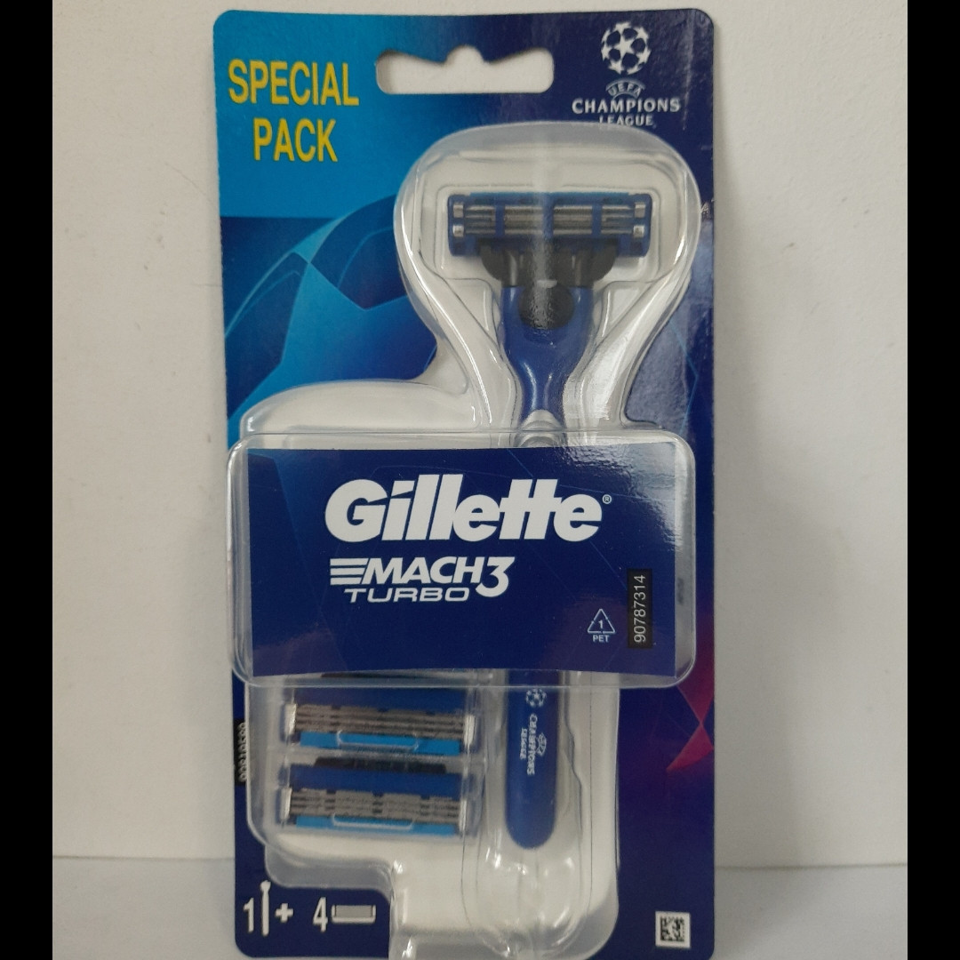 Верстат чоловічий для гоління Gillette Mach3 Turbo + 4 картридж новий дизайн