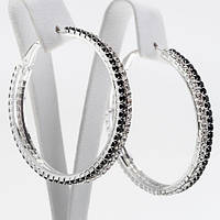 Сережки Кільця Чорне Біле 5 см