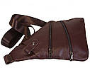 Чоловіча шкіряна сумка R1901BROWN-111 коричнева, фото 6