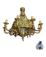 Антикварна бронзова старовинна кришталева вінтажна люстра світильник антикварні меблі антикваріат Київ
