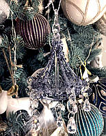 Новогоднее елочное украшение Люстра с декором из бисера, 15 см