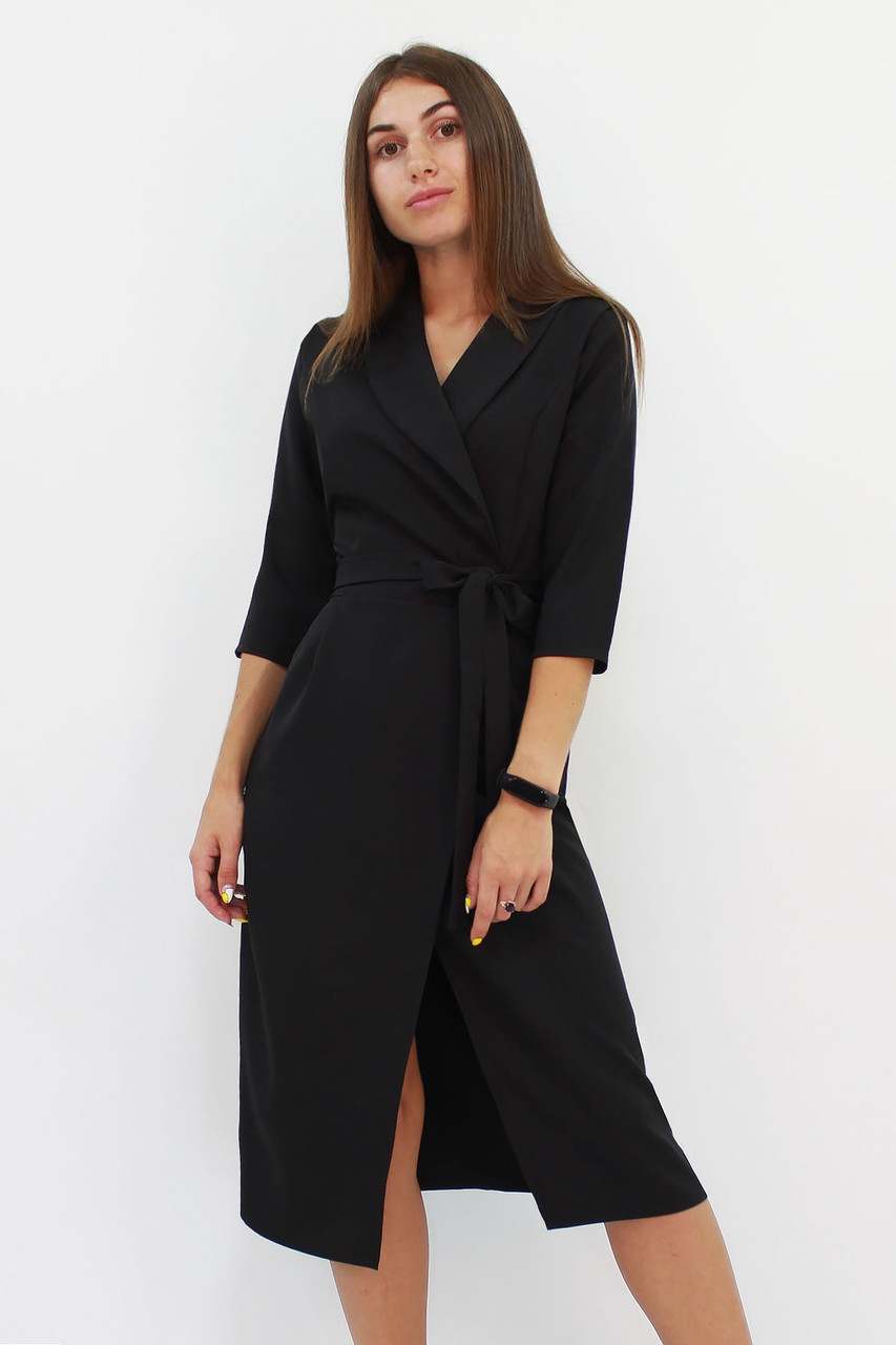 Вечірнє плаття на запах Barbara, чорне, фото 1